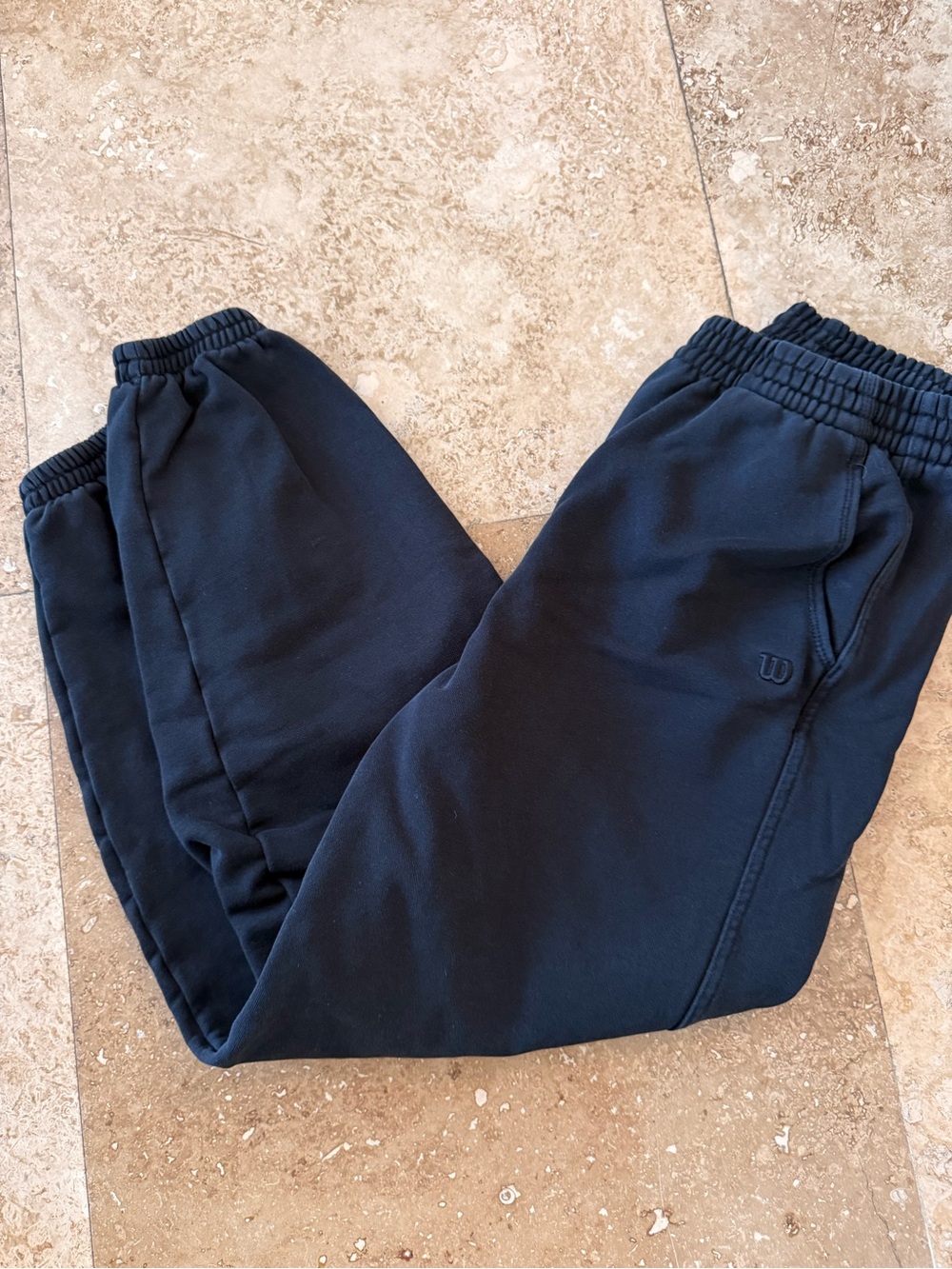 Wilson Black Fleece Jogger Bottoms